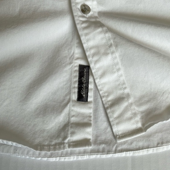 Eddie Bauer long sleeve white button down relaxed fit  shirt Men’s size L - Picture 9 of 15